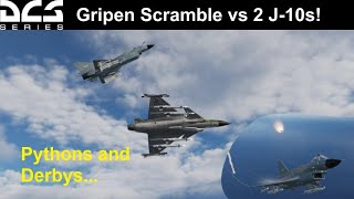 JAS39 Gripen vs 2x J10As  Checking Out the Python and Derby Missiles  Digital Combat Simulator [upl. by Malina954]