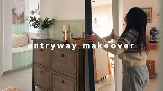 Entryway makeover  Ikea hemnes hack  diy shiplap boards from mdf [upl. by Souza822]