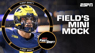 Mel Kiper Jr Reacts to Field Yates Mini Mock Draft  First Draft 🏈 [upl. by Abagael]