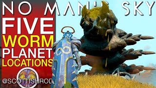 Five Worm Spawn Nest Planets  Titan Worm Burrows Nanites  No Mans Sky Update  NMS Scottish Rod [upl. by Wilbert713]