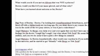 Live QampA With Doctor and Derpy Part 1 [upl. by Ennairek]