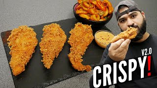 EXTRA CRISPY CHICKEN TENDERS  WITH FRIES amp SAUCE [upl. by Ellitnahc]