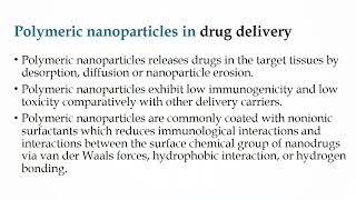 Polymeric Nanoparticles and Nanocomposites in Drug Delivery [upl. by Nybbor]