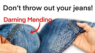 How to Fix the Ripped Crotch of your Jeans  3 Innovative Ways [upl. by Geehan]