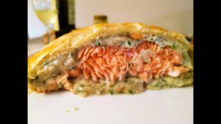 ¡¡LA RECETA MAS BUSCADA CREMOSO HOJALDRE RELLENO DE SALMON Y GAMBAS [upl. by Danas700]