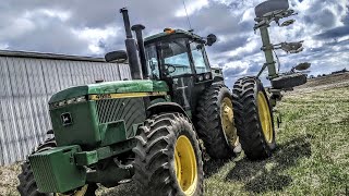 John Deere 4955 Pure American sound reorganizing tractors [upl. by Ekihc558]