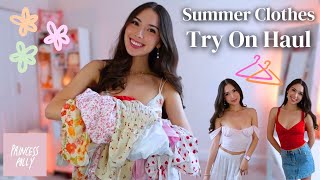 Try On Haul ♡ Summer Outfit Inspo ♡ Princess Polly Shopping Haul Tops Dresses Skirts [upl. by Balas]