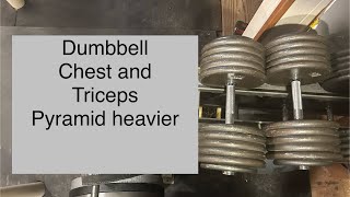 Chest and triceps pyramid training 110lb dumbbell [upl. by Renzo]