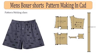 How To Make Mans Boxer Shorts Pattern Mens Boxer Shorts Pattern in cad software [upl. by Astiram]