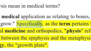 What does physis mean in medical terms [upl. by Stanislaus458]