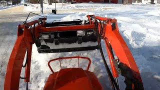 Warm day snow removal touch up with Kioti CS2520 [upl. by Aldin]