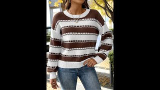 2024 autumn winter pullover sweater for women outwear knitted streetwear with full sleeve tops [upl. by Elyrad]