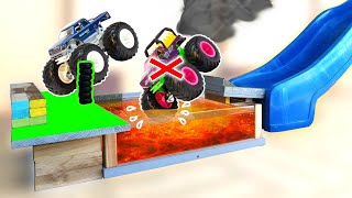 Competition 15 Hot Wheels MONSTER TRUCK Racing 💥 CHAMPIONSHIP 24 in the Pool Slide Race Battle [upl. by Mayne784]