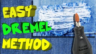 How to DIY DISTRESS DENIM JEANS with DREMEL  EASY METHOD [upl. by Sidran]