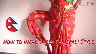 How to wear saree in Nepali Style  video Lesson  2019 [upl. by Cyrille]