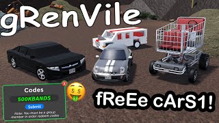 500K MoN3Y CODE 10 FREeE CARS  FACECAM  ROBLOX  Grenvile [upl. by Htbazile]