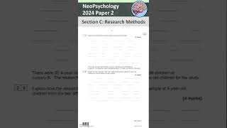 AQA Alevel Psychology 2024 Paper 2 Research Methods [upl. by Anol]