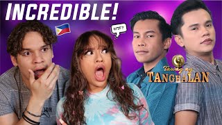 These Two Filipino Men are INSANE SINGERS Latinos react to Tawag Ng Taghalan Duet Winners [upl. by Ursas307]