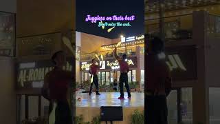 Live performance by Jugglers in Dubai juggling juggler globalvillage travel sairascosmos [upl. by Ametaf]