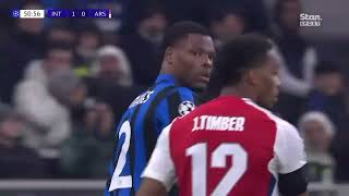 Jurrien Timber just quotBLEWquot🔥Dumfries  Inter Milan vrs Arsenal 61124 [upl. by Akinna]