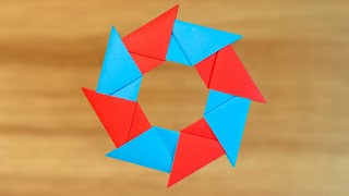 How To Make a Paper NINJA STAR Shuriken 8Pointed  Origami [upl. by Gilly969]