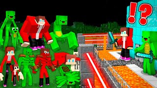 Mutant JJ and Mikey vs Security House in Minecraft Challenge Maizen JJ and Mikey [upl. by Doria609]