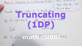 Truncating How To Truncate A Number To 1 Decimal Place [upl. by Adnauqaj533]