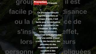 Proverbe Français  En lamitié de plusieurs aisément se glisse la malice shorts [upl. by Tull]