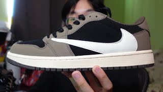 Travis Scott Jordan 1 Low Mocha From DHGate  Review  On Foot [upl. by Yantruoc]