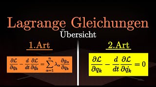 Lagrange Gleichung 1Art amp 2Art  Einfache Erklärung Übersicht Beispiel Physik [upl. by Ariela375]