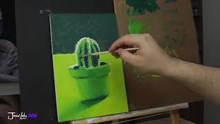 Pintando um Cacto Timelapse Paint [upl. by Brunella]