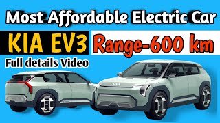 NEW KIA Electric Ev 3 Car  Range 600 Km 💥 Coming soon india [upl. by Arak447]