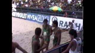 1987 Beach Volleyball World Championships John HanleyLeif Hanson vs Brazil Jose MontanaroRenan [upl. by Ahselef936]