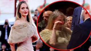 Angelina Jolie Breaks Down in Tears During Venice Film Festival Standing Ovation [upl. by Ymij]