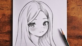 How to Draw Anime Girl  Easy Anime Tutorial step by step [upl. by Rodama]