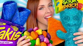 ASMR MUKBANG Worlds Largest Gummy Candy Giant Sour Patch Kids Blue Takis Nerds Clusters 먹방 [upl. by Zondra]