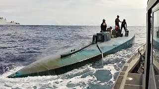 Coast Guard Intercepting Submarine Carrying 181 Million In Drugs [upl. by Fransisco]