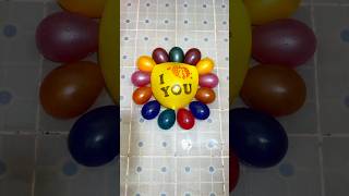 Beautiful Water Colorful Balloons With I Love You Balloon and Mini Rainbow Balloons Popping Reverse [upl. by Renner992]