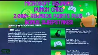 January Monthly Bonus Round Microsoft Rewards Punch Card  2000 Points Gamerscore Challenge [upl. by Ajnos]