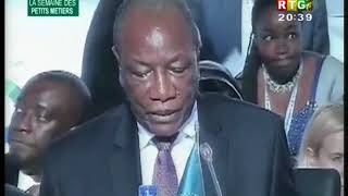 JT RTG DU 29 11 2017 Discours dAlpha Condé au 5ème Sommet UAUE [upl. by Inor]