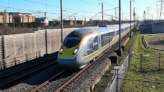 High Speed and Freight trains at Rainham station [upl. by Eelanna]