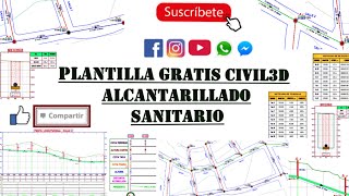 PLANTILLA GRATIS CIVIL3D  REDES DE ALCANTARILLADO SANITARIO [upl. by Navis861]