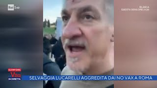 Selvaggia Lucarelli aggredita dai No Vax a Roma  La vita in diretta 22112021 [upl. by Sudderth]