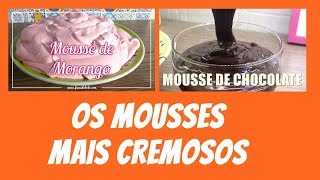 Como Fazer Mousse de Morango Chocolate e Ninho  COMPILAÇÃO [upl. by Adeys]