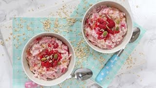 Raspberry Bircher Muesli  Healthy Family Breakfast [upl. by Jordain940]