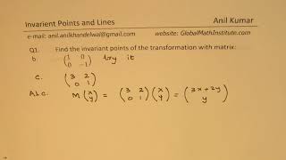 Matrix Transformation and Invariant Points and Lines [upl. by Mehcanem]