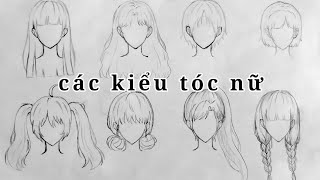 1 cách vẽ các kiểu tóc nữ anime 💖 how to draw girls hairstyles [upl. by Merilee627]