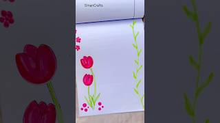 Cute border designs for projects  Border design ideas  Easy borders 🌸 shorts youtubeshorts [upl. by Llertrac]