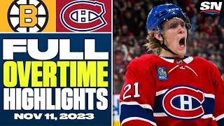 Boston Bruins at Montreal Canadiens  FULL Overtime Highlights  November 11 2023 [upl. by Parfitt]