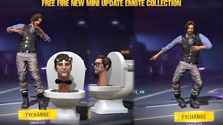 FREE FIRE X SKIBIDI TOILET EMOTE  NEW NINJA DANCE EMOTE FREE FIRE MINI UPDATE EMOTE COLLECTION [upl. by Drof]